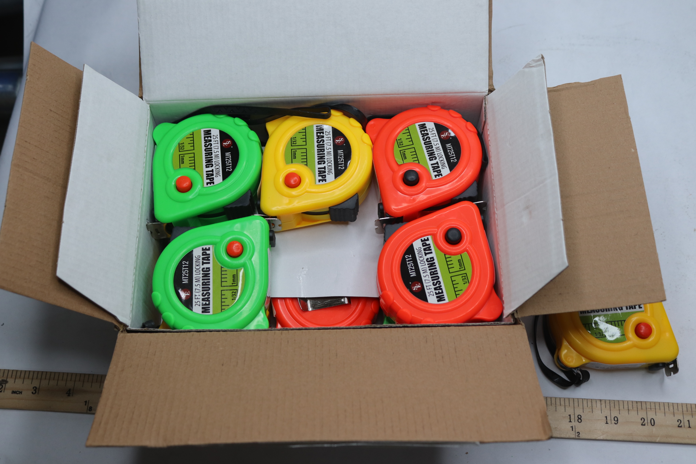 12-Pk) SE Tape Measure Assorted Color 25' MT25T12 | eBay