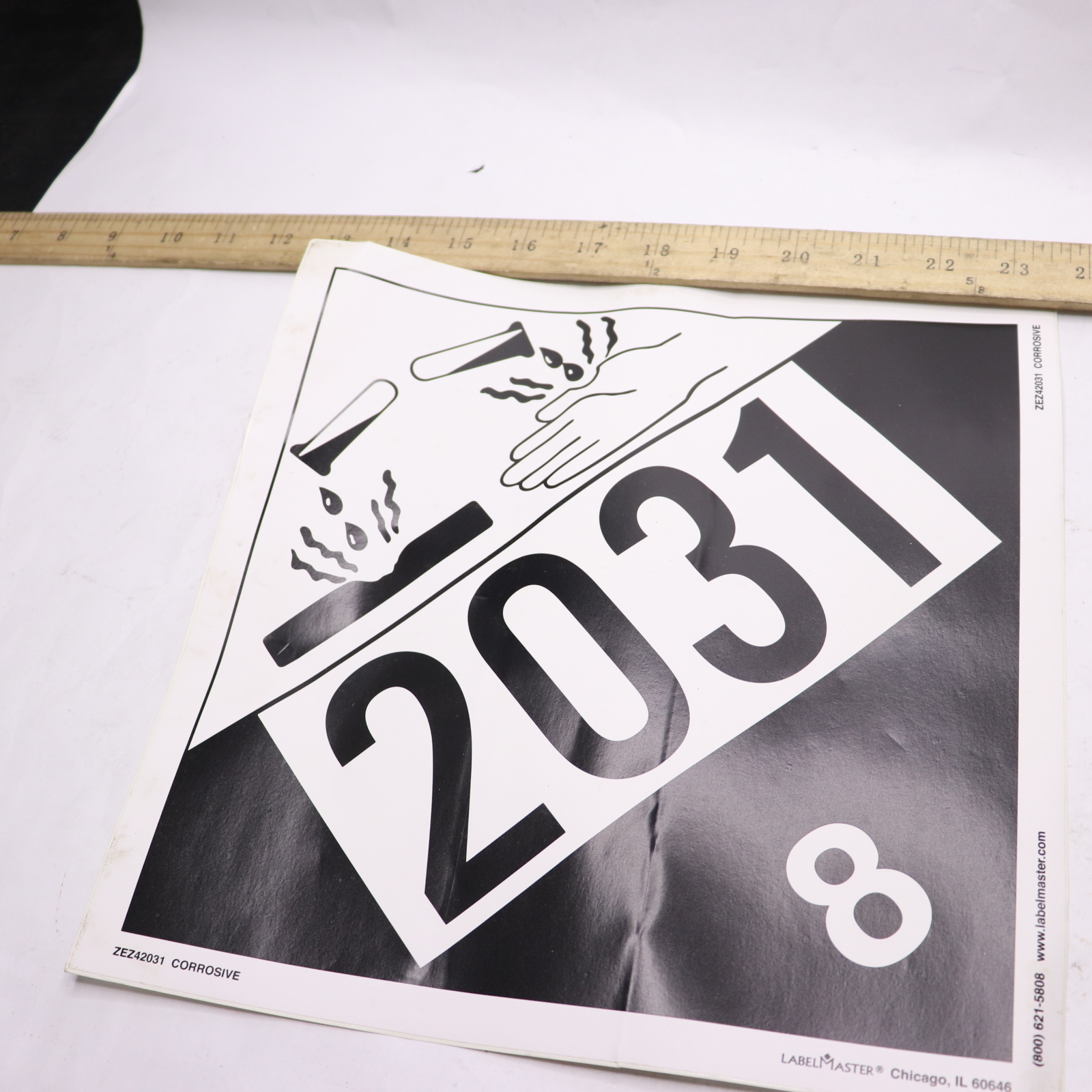 Label Master Corrosive Hazmat Placard UN 2031 Vinyl ZEZ42031 | eBay